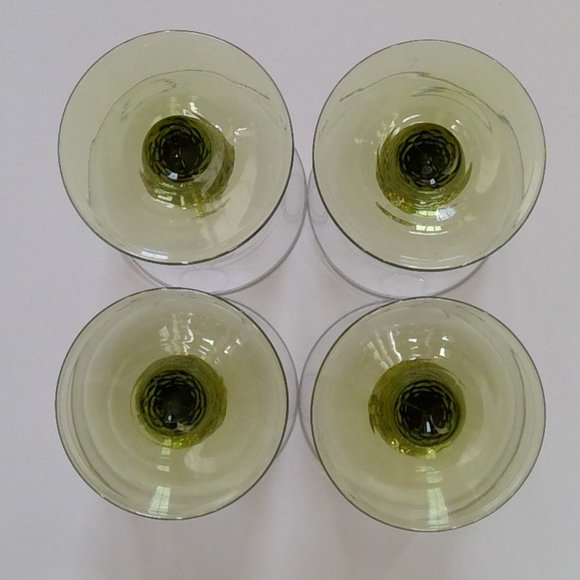 Libbey Olive Green-stemmed 12oz Water Goblets - Picture 9 of 9